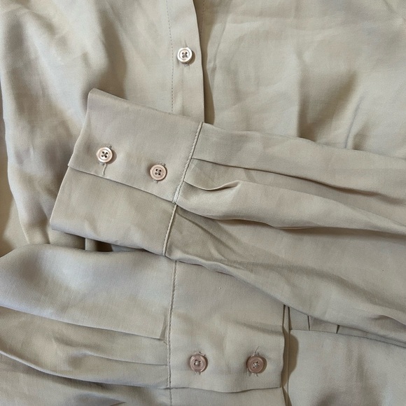 Korean Brand Tan Button-Up Long Sleeve Dress - Picture 6 of 8